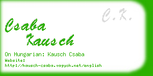 csaba kausch business card